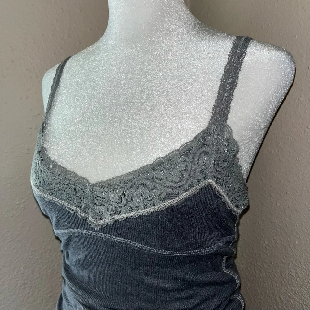 Vintage Y2K Abercrombie & Fitch 2000s Lace Trim Cami Tank Top - Picture 2 of 6
